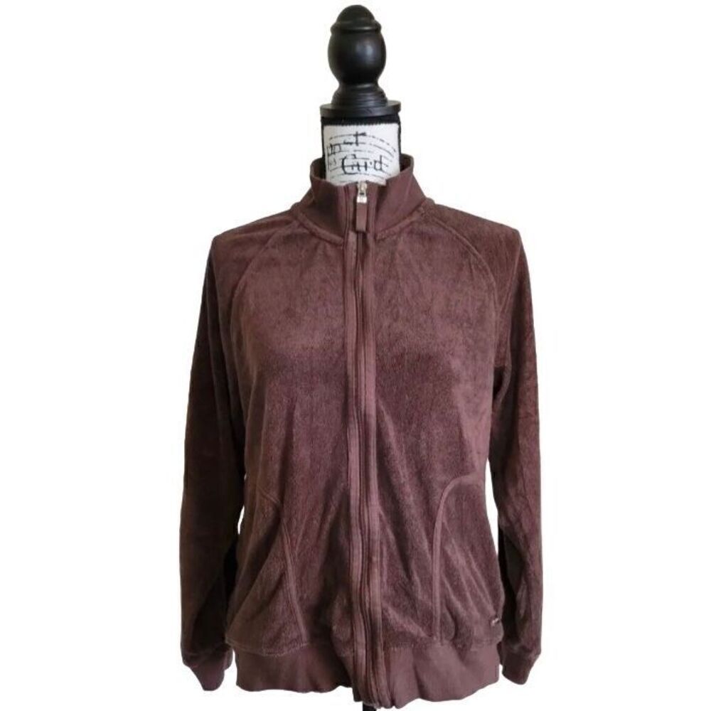 Liz Claiborne Terry Cloth Full Zip Sweatshirt Casual Lounge Everyday